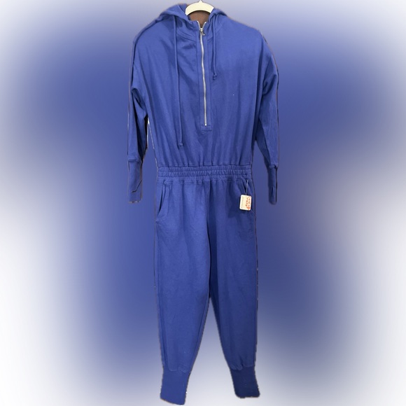 NWT Free People Movement Training Day Jumpsuit - Small - l Blue Indigo - Picture 6 of 11